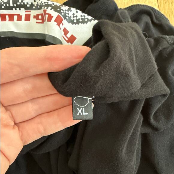 O-mighty Baby Tee Middle Finger Size XL Black White - Picture 3 of 4